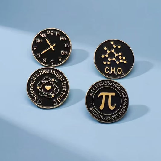 Chemical Elements Mathematical Pi Science Molecule Badge Creative Metal Pin