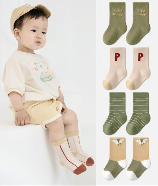 Cartoon Cotton Baby Socks Breathable Mid-Calf Socks