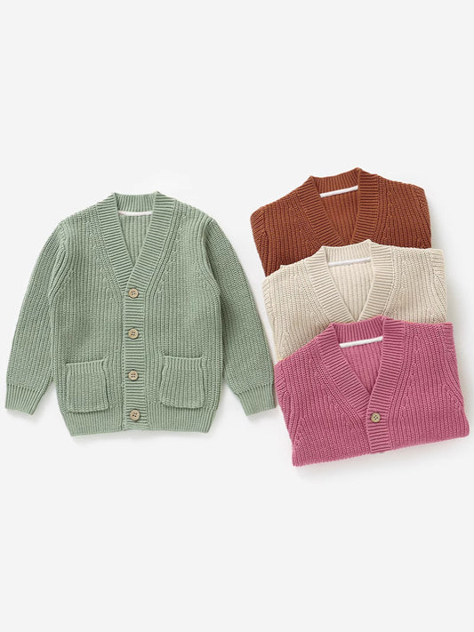 Cozy V-Neck Knit Cardigan for Kids