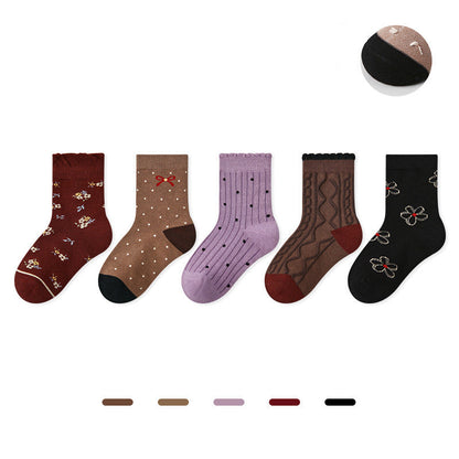 Kids Dot Colorblock Seamless Cotton Sport Socks