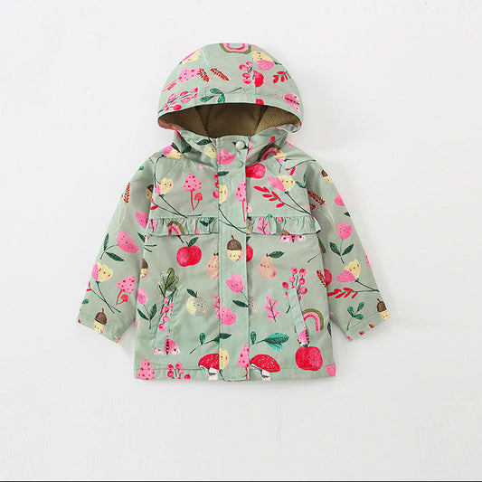 Hooded Cotton Coat For Girls Stylish Autumn Wear