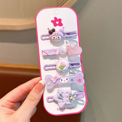Cute Cartoon Dopamine Hair Clips for Girls - Princess Series Hair Accessories