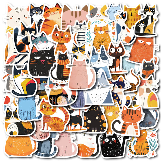 Cat Sticker Pack Cute Cartoon PP Waterproof DIY