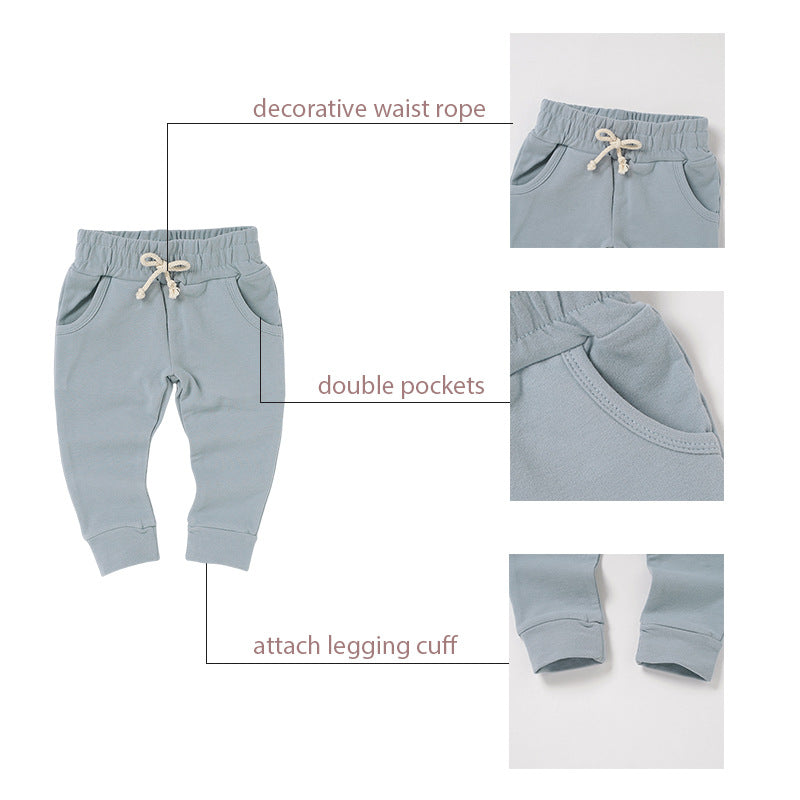 Casual Organic Cotton Baby Pants With Drawstring