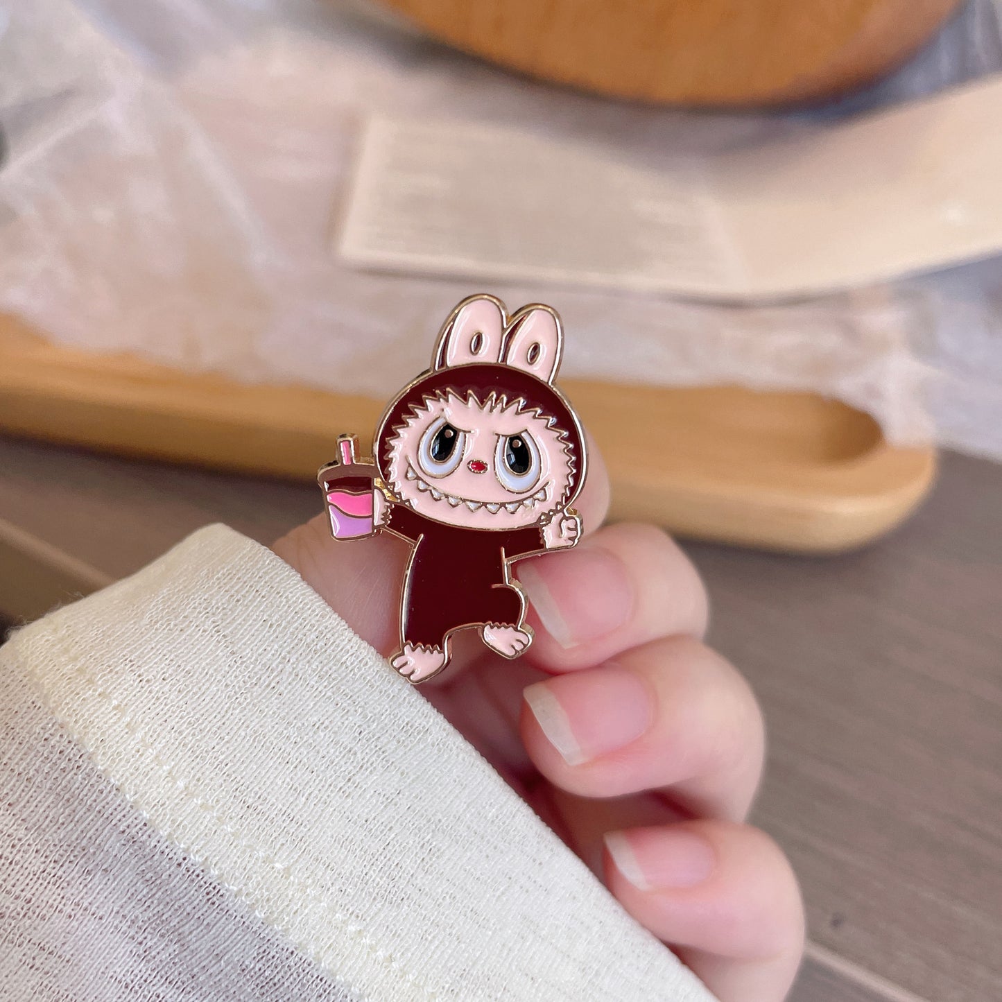 Cute Cartoon Bunny Metal Brooch Pin - Stylish Accessory for Bags and Clothing