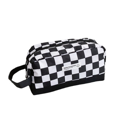 Pencil Pouch Checkerboard Transparent Student Organizer