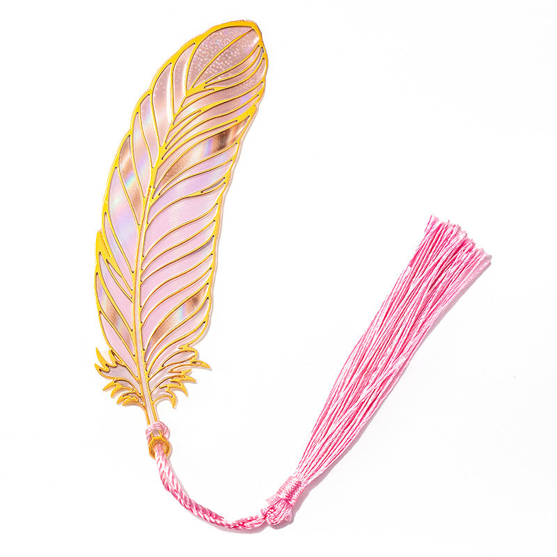 Peacock Feather Bookmark Hollow Cutout Metal Gift