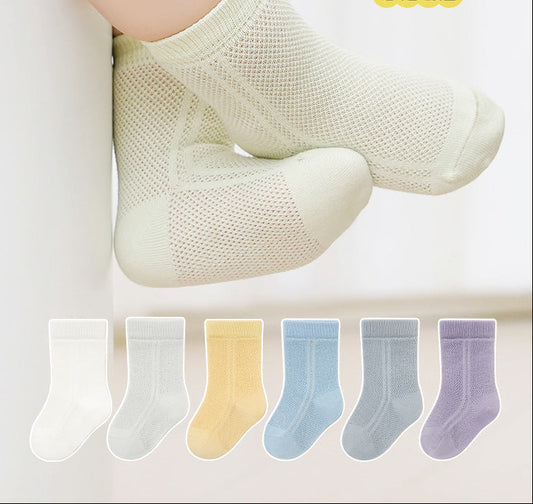 Cartoon Silicone Baby Socks Breathable Cotton Mid-Calf Socks
