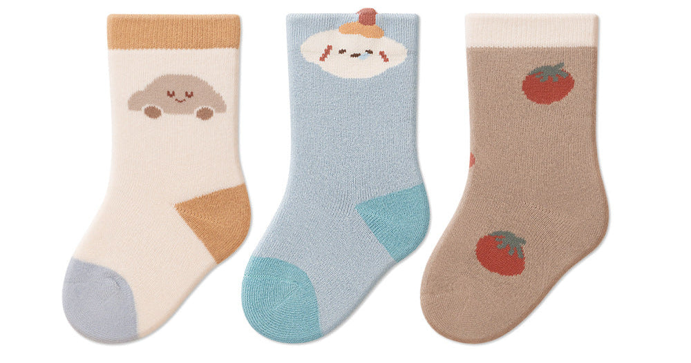 Cartoon Pattern Cotton Socks Comfortable Mid-Calf Socks