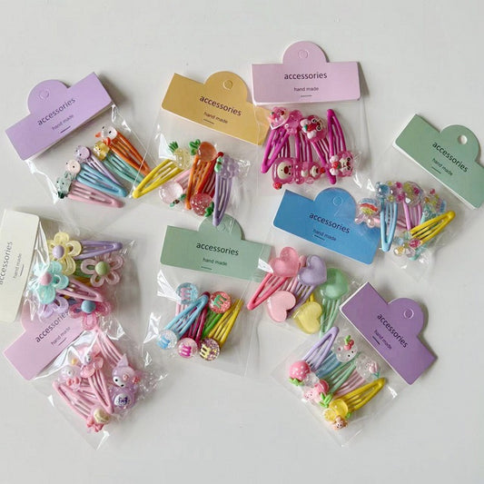 5-Pack Cartoon Fruit BB Hair Clips Set