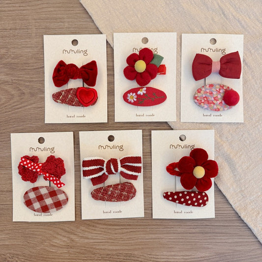 Cute Velvet Polka Dot Hair Clips for Kids