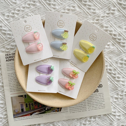 Fruit-Themed Children’s Hair Clips - Cute Water Drop BB Clips