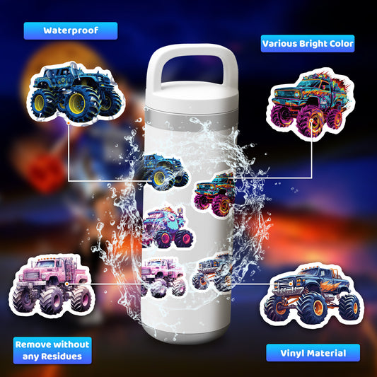 Monster Truck Sticker Pack Cartoon Printed Stickers