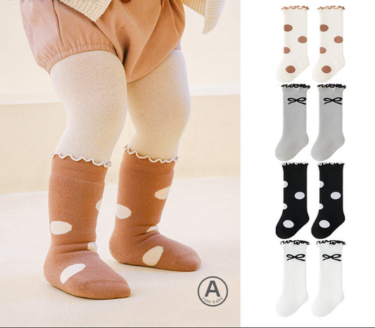 Thick Cotton Polka Dot Baby Socks Mid-Calf Warm Unisex