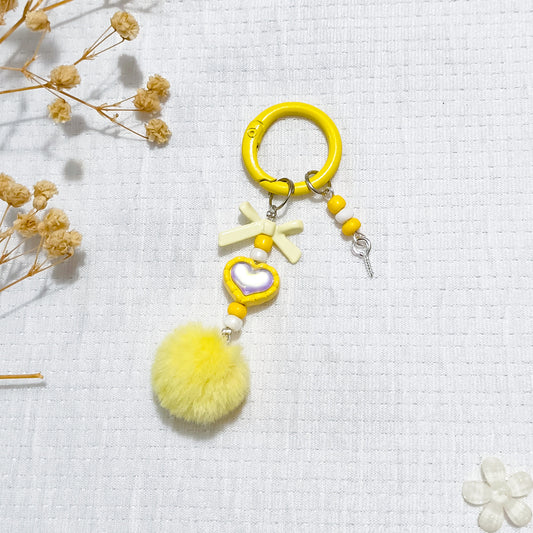 Alloy Heart Keychain Bead Pendant DIY Phone Strap