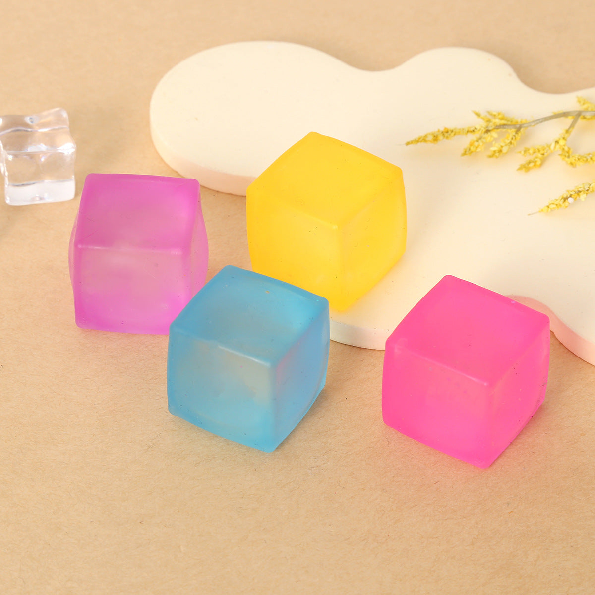 Mini Slow-Rebound TPR Ice Cube Squishy Sensory Fidget Toy