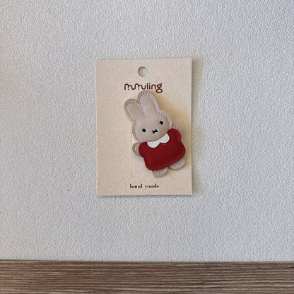 Cute Cartoon Leather Hair Clips for Kids - Bunny, Penguin, Cat