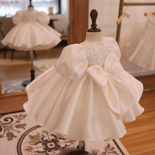 Baby Girls' Vintage Puff Sleeve Princess Dress