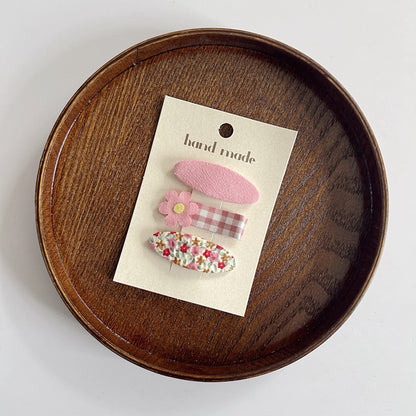 Floral Print Fabric Hair Clips Set for Kids