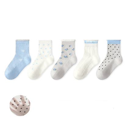 Kids Mesh Cotton Socks Cute Cartoon Breathable Everyday