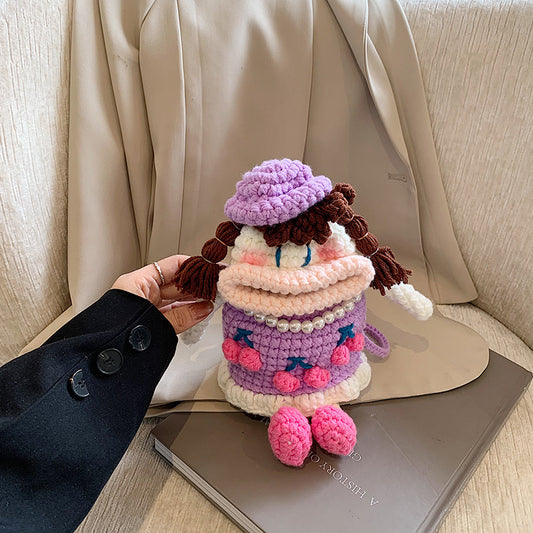 Cute Cartoon Children’s Shoulder Bag Handcrafted Crochet Crossbody Bag