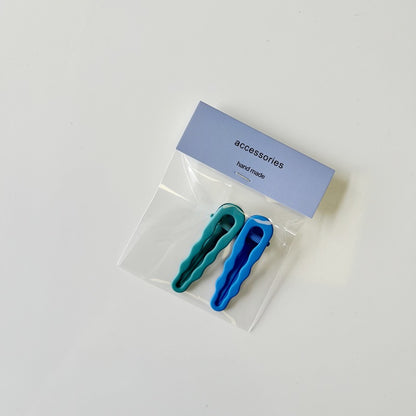 Colorful Wave Pattern Hair Clips Set for Kids