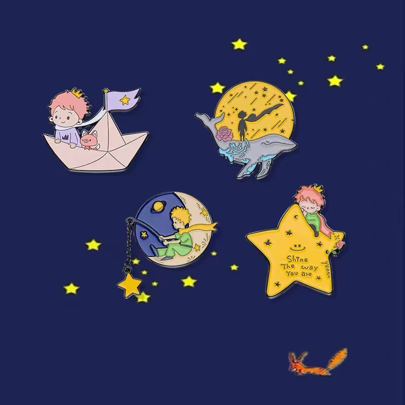 Cute Cartoon Brooch with Stars and Moon - Whimsical Accessories for All