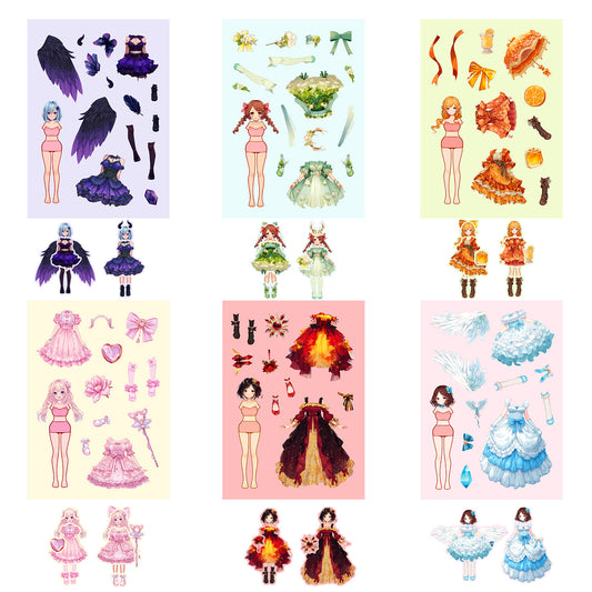 Sticker Pack Dress Up Puzzle Cute Girl Adhesive Play