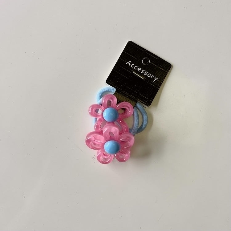 Colorful Hollow Flower Hair Ties for Kids