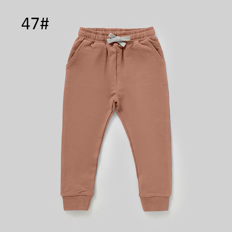 Children's Solid Color Casual Pants Comfortable All-Season Style
