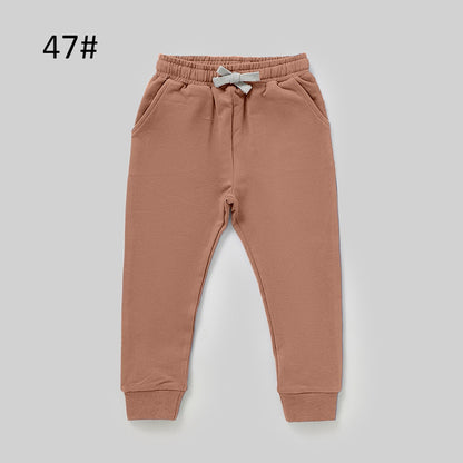 Children's Solid Color Casual Pants Comfortable All-Season Style
