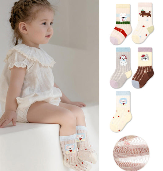 Colorful Cartoon Baby Socks Breathable Cotton Mid-Calf Unisex Socks