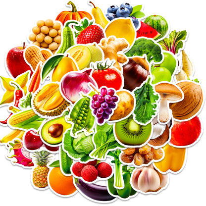 Educational Fruit And Veggie Doodle Stickers Peelable Paper
