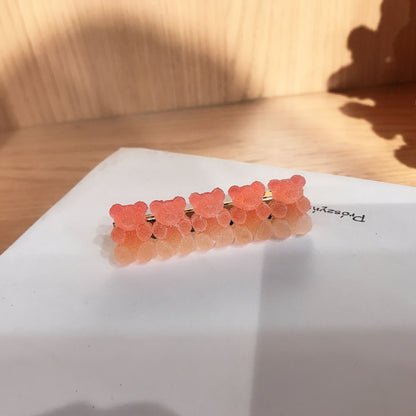 Gradient Bear Hair Clips Cute Cartoon Hair Accessories for Girls