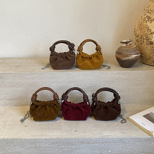 Mini Ruffled Baby Bag Stylish Chain Shoulder Bag