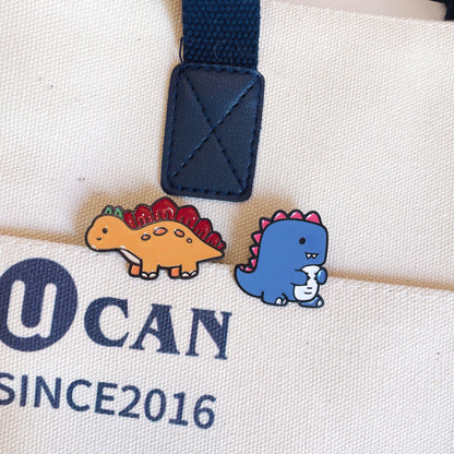 Cute Cartoon Dinosaur Brooches - Metal Pins for Students