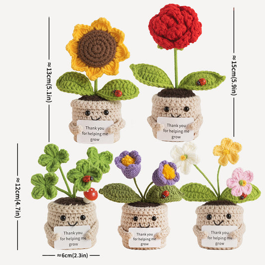Handcrafted Knit Sunflower Potted Plant Mother's Day Gift