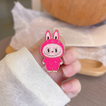 Cute Cartoon Bunny Metal Brooch Pin - Stylish Accessory for Bags and Clothing