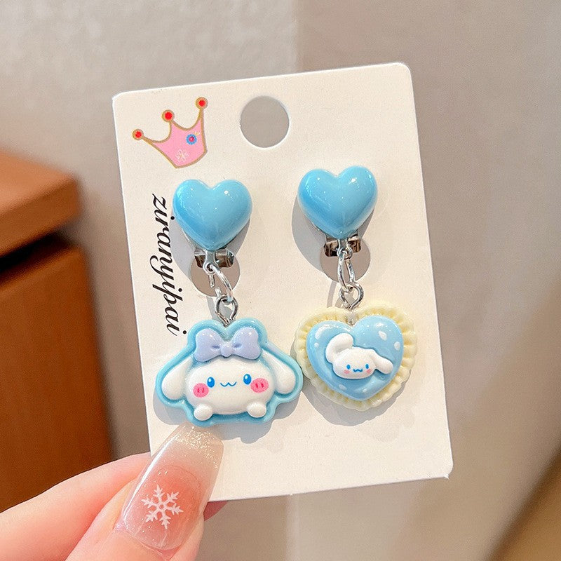 Cute Cartoon Character Ear Clips for Kids - Non-Pierced Earrings
