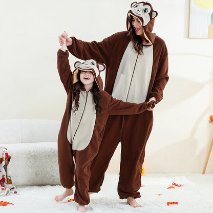 Kids & Adults Fleece Onesie Pajamas with Easter Patterns