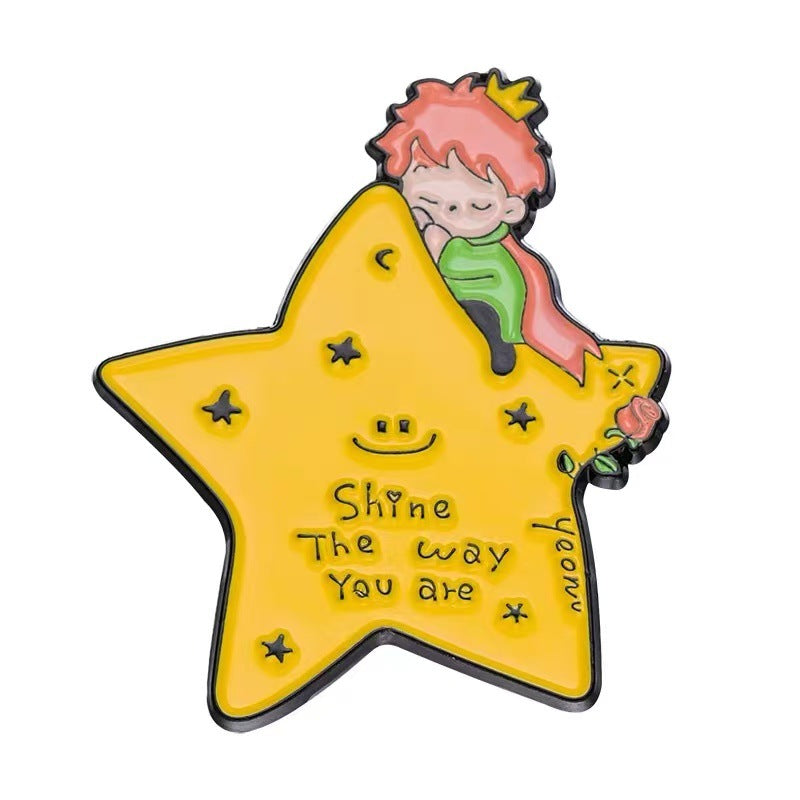 Cute Cartoon Brooch with Stars and Moon - Whimsical Accessories for All