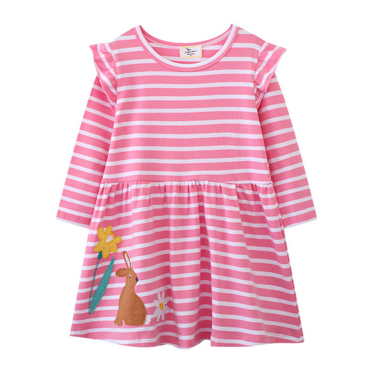 Cartoon Princess Dress for Girls Long Sleeve Cotton Fall Dress