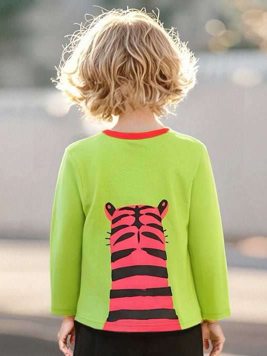 Cartoon Long Sleeve Cotton T-Shirt for Boys