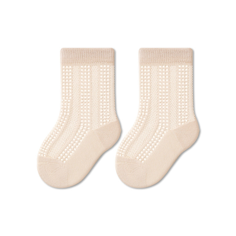 Baby Cotton Socks Breathable Mid-Calf Socks for Boys and Girls