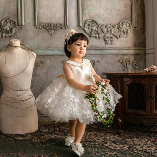 Girls' Elegant Floral Princess Dress for Birthday Parties