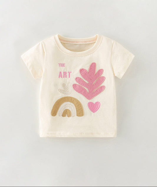 Cute Animal Print Cotton T-Shirt for Girls