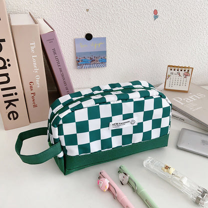 Pencil Pouch Checkerboard Transparent Student Organizer