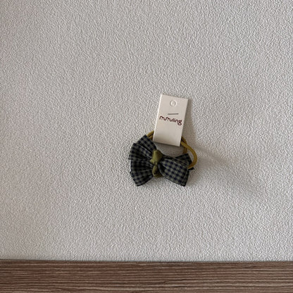 Children's Plaid Bow Hair Ties Set