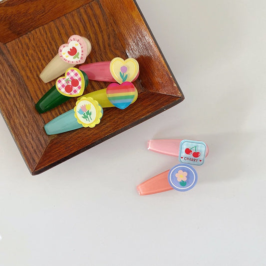 Cherry Blossom Duckbill Hair Clips for Kids