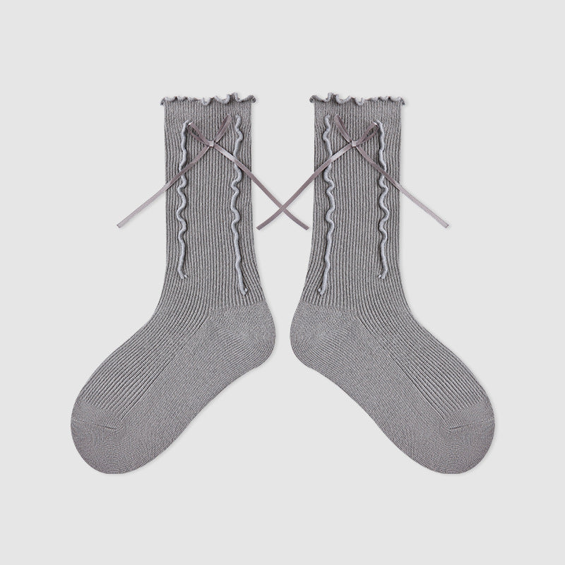 Kids Mid Calf Animal Embroidered Cotton Socks